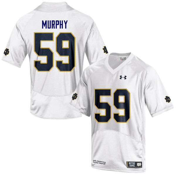 Men's NCAA Notre Dame Fighting Irish #59 Kier Murphy Stitched College Under Armour Authentic White Football Jersey SQ10B87TN